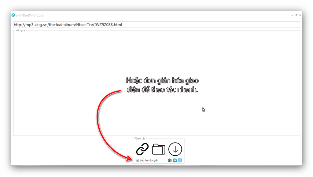 ePYNGetMP3-Cute – Phần mềm get link download bài hát, playlist nhạc ở Nhaccuatui, Nhacso, ZingMP3